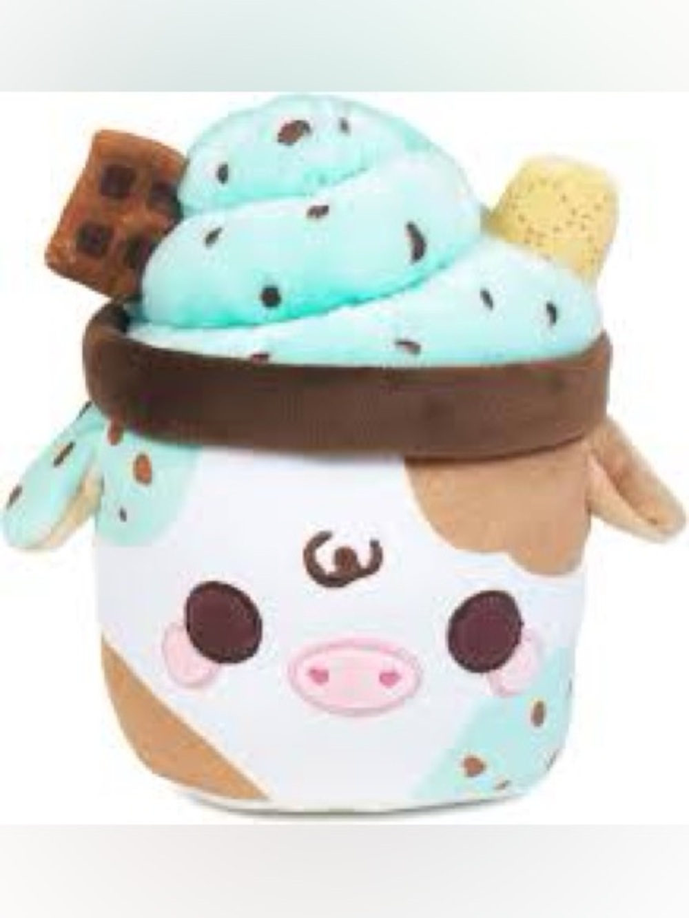 PlushGoals Lil Mint - Scented Cow Milkshake with Chocolate Chips, 7”